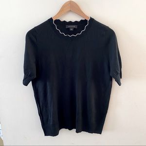 Ann Taylor Short sleeve sweater black & white M
